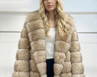 Structured Faux Fur Short Jacket for Women – Textured Panel Design – Thick Winter Statement Coat – Luxury Soft Lapel Faux Fur Outerwear