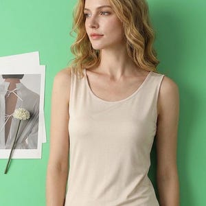 Silk Tank Top Women, 100% Mulberry Silk Camisole, Sleeveless Summer Top, Lightweight Silk Shirt, Soft Breathable Basic Tee