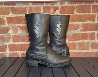 Vintage Harley Davidson Moto Boot