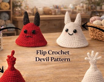 Reversible  Devil Crochet Pattern  Crochet Monster -Flip Sarcastic Amigurumi (PDF)