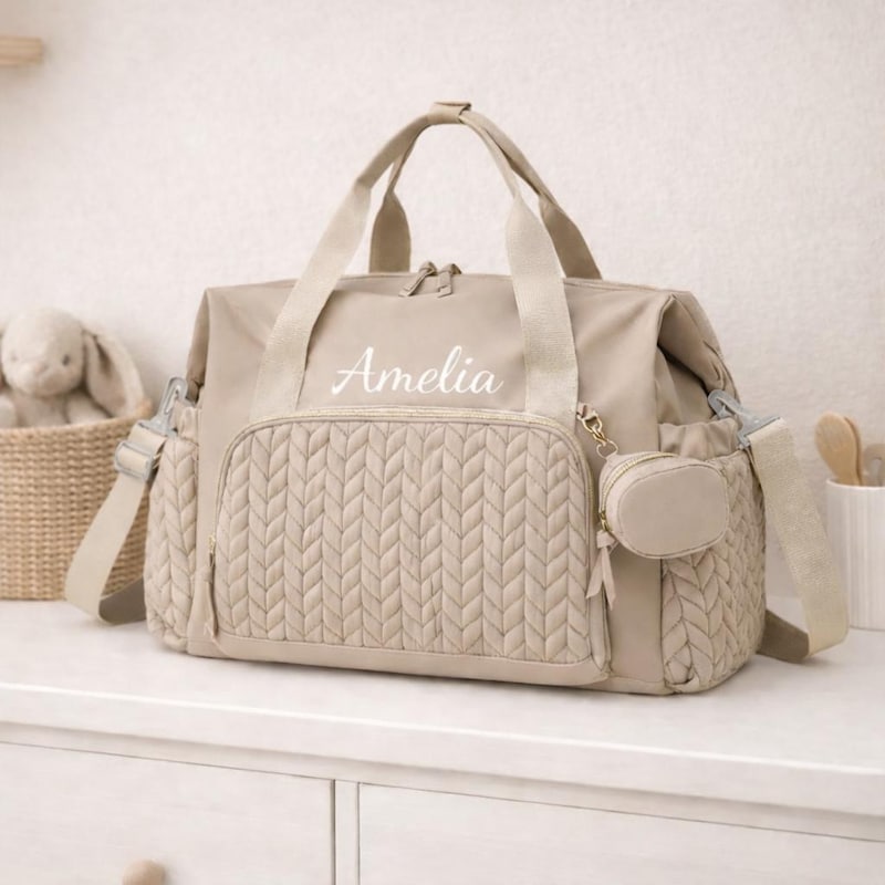 Personalized Maternity Travel Bag, Diaper Bag, Custom Multifunction Mom Bag, Large Capacity Baby Bag, Stylish Hospital & Baby Shower Gift