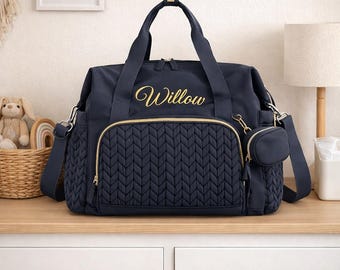 Bolsa de maternidad personalizada | Bolsa personalizada para mamá | Bolsa acolchada para bebé | Bolsa de viaje grande y multifuncional para bebé | Bolsa de pañales para baby shower