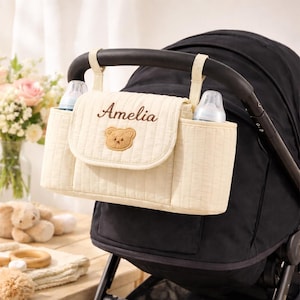Kinderwagen-Organizer | Multifunktionale Kinderwagentasche | Wickeltasche für den Kinderwagen | Flaschenhalter für den Kinderwagen | Geschenk zur Babyparty für Mama