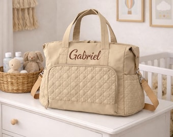 Personalized Diaper Bag With Name|Custom Multifunction Mom Bag|Waterproof Large Baby Bag| Maternity Bag|Stylish Hospital & Baby Shower Gift