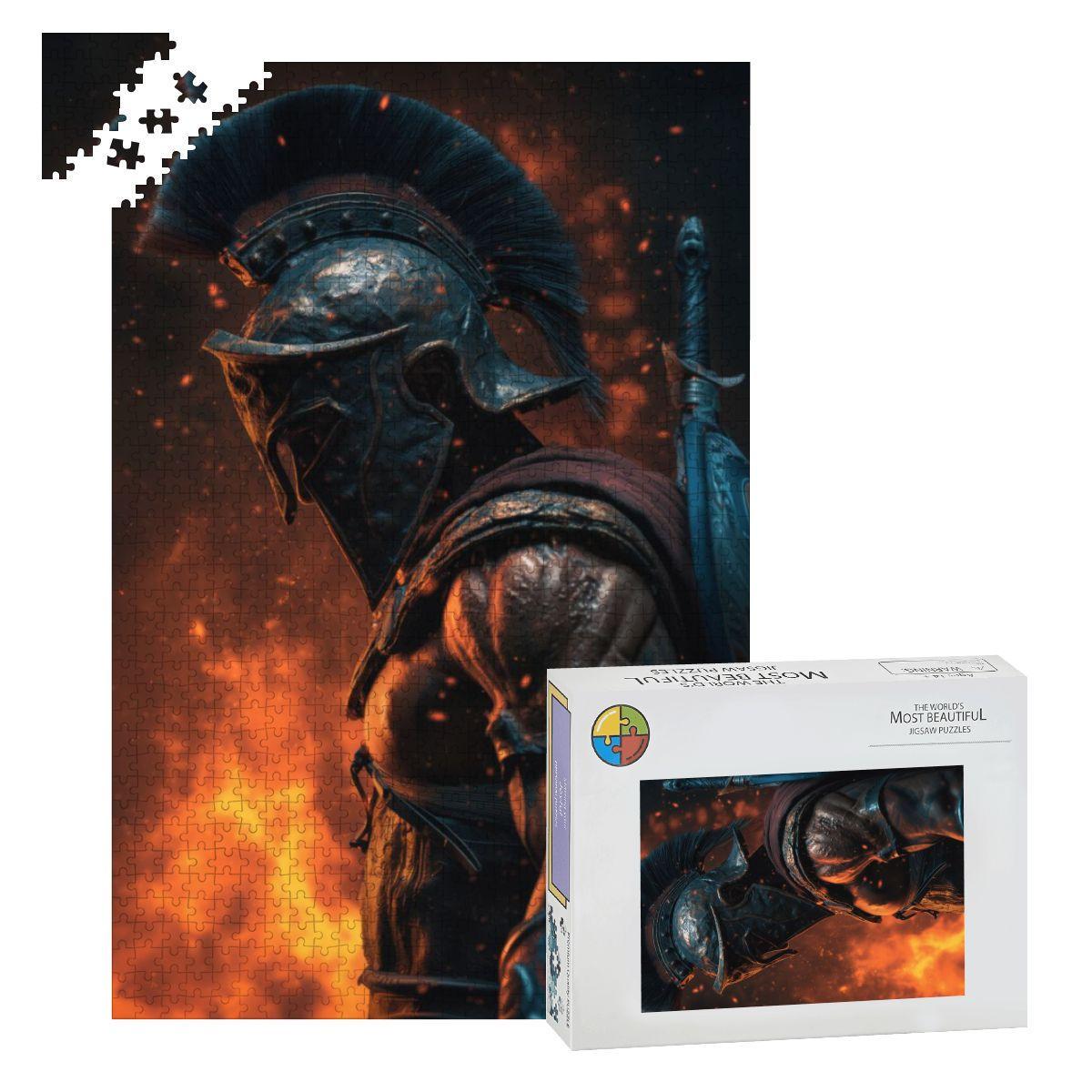 Puzzel Sparta Spartan Wooden Puzzle 1000 Pieces • Ancient Greek Hoplite Helmet • Fire ...