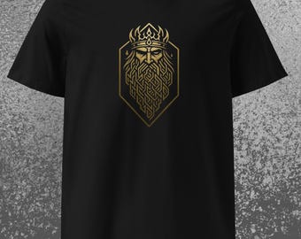 Odin Viking T-shirt, Golden Norse God, Valhalla Mythology