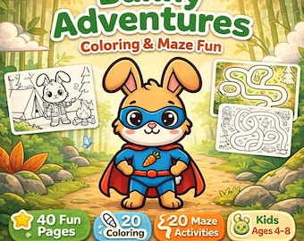 Häschen Abenteuer Labyrinth-Malbuch für Kinder 4–8 | Bildschirmfreie druckbare Aktivitäten.