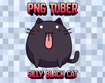 Silly Black Cat PNG Tuber | for Veadotube mini, Twitch, Youtube, Discord, Obs Studio, Streamlabs