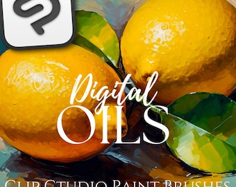 Pinceles de óleo para Clip Studio Paint / Paquete de pinceles para texturas de lienzo para arte digital realista, ilustración y renderizado creativo.