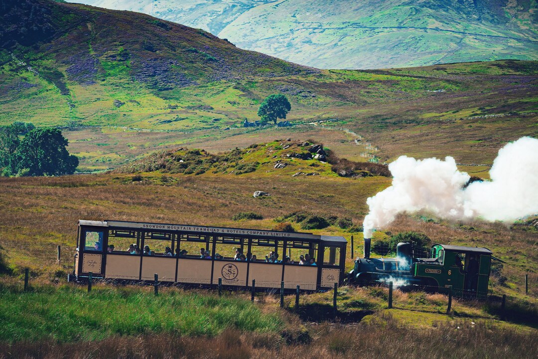 Snowdon Mountain Railway Poster Wales Landscape Art Print Etsy
