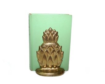 Vintage Brass Pineapple Bookends Gold Pineapple Bookends Brass Pineapples Hollywood Regency Decor