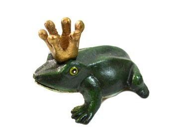 Vintage Cast Iron Frog Bottle Opener Frog Bottle Opener Cast Iron Green Frog Statue Frog Prince Figurine Garden Frog