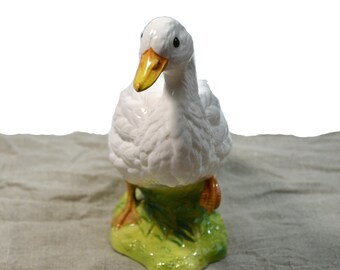 Vintage Ceramic Duck Statue White Norcrest Ceramic Duck Figurine Duck Decor Farmhouse Decor