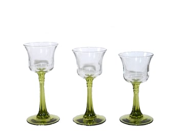 Green Glass Candle Holders Green Candle Holders Tealight Candle Holders Graduating Votive Candle Holders Set of 3