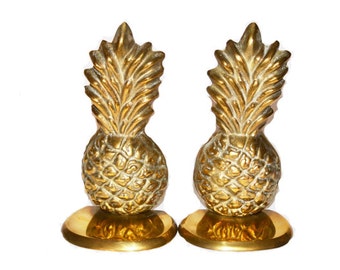 Vintage Brass Pineapple Bookends Brass Bookends Pineapple Bookends Pineapple Home Decor