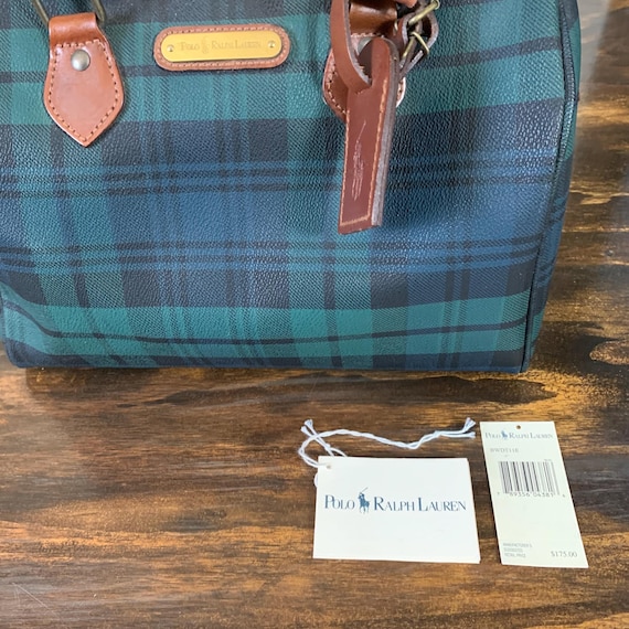 RALPH LAUREN PVC Handbag Boston bag Brown Vintage udae2k