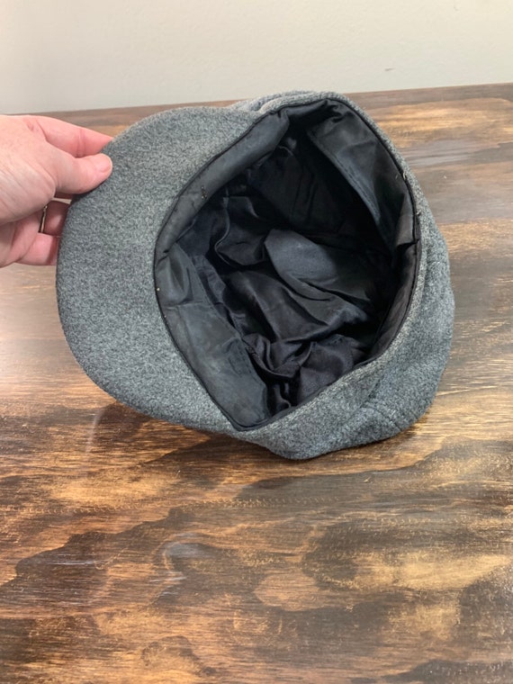 Vintage Gray Newsboy Hat Gray Wool Hat Mens Newsb… - image 10