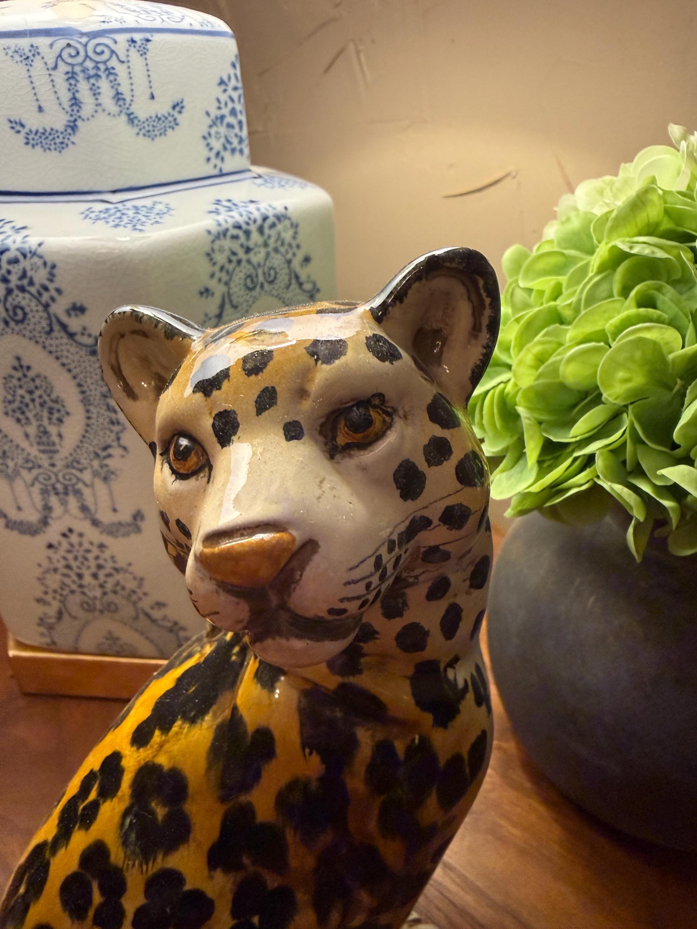 ☆引き取り限定☆ ヴィンテージ　タイガー　オブジェ　高さ720 Vintage Ceramic Tiger Figurine - Etsy
