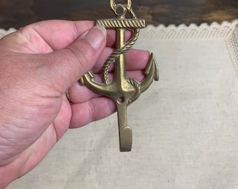 Vintage Brass Anchor Hook Brass Anchor Coat Hooks Coastal Hooks Necklace Hanger Wreath Hanger