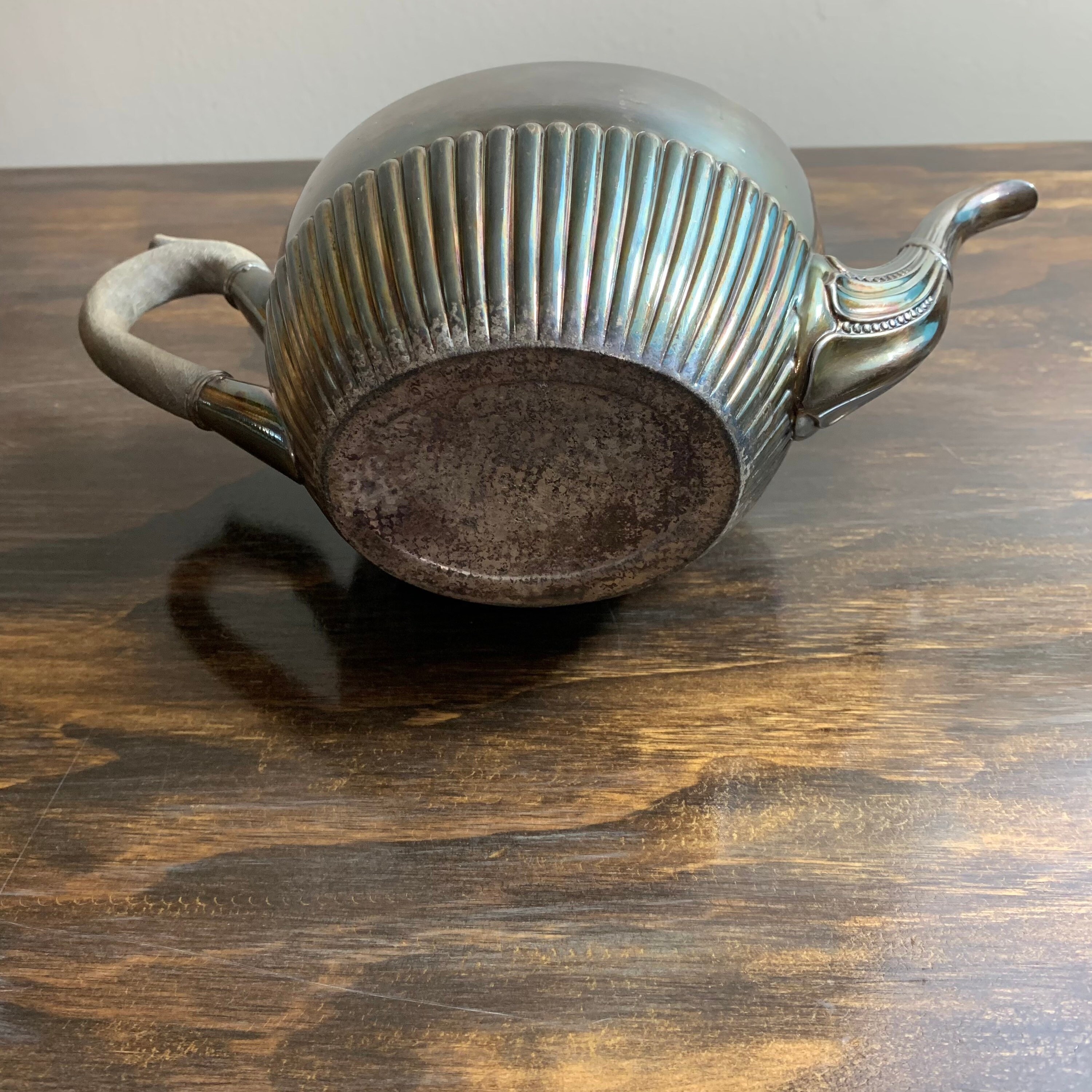 Vintage Art Deco Teapot Silver Teapot with Wooden Handle Tea Etsy