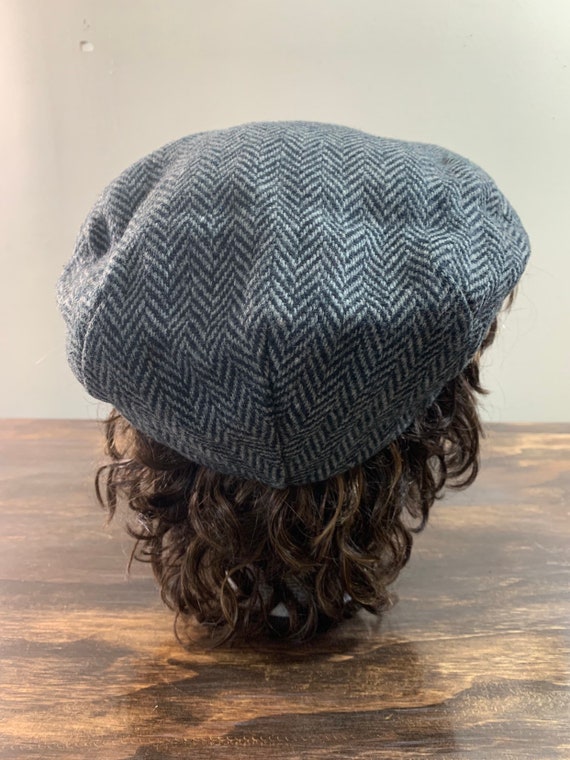 Vintage Gray Newsboy Hat Wool Newsboy Hat Gray Wo… - image 4