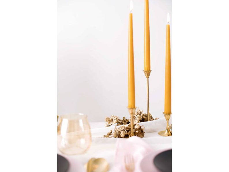 Brass Candlesticks Brass Candle Holders Set of 7 Graduated Brass Candlesticks Wedding Candlesticks image 4