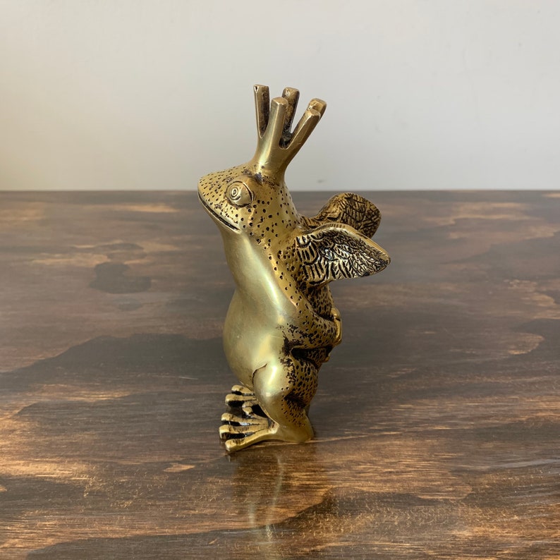 Vintage Brass Frog Prince Frog with Wings Gold Frog Prince Etsy