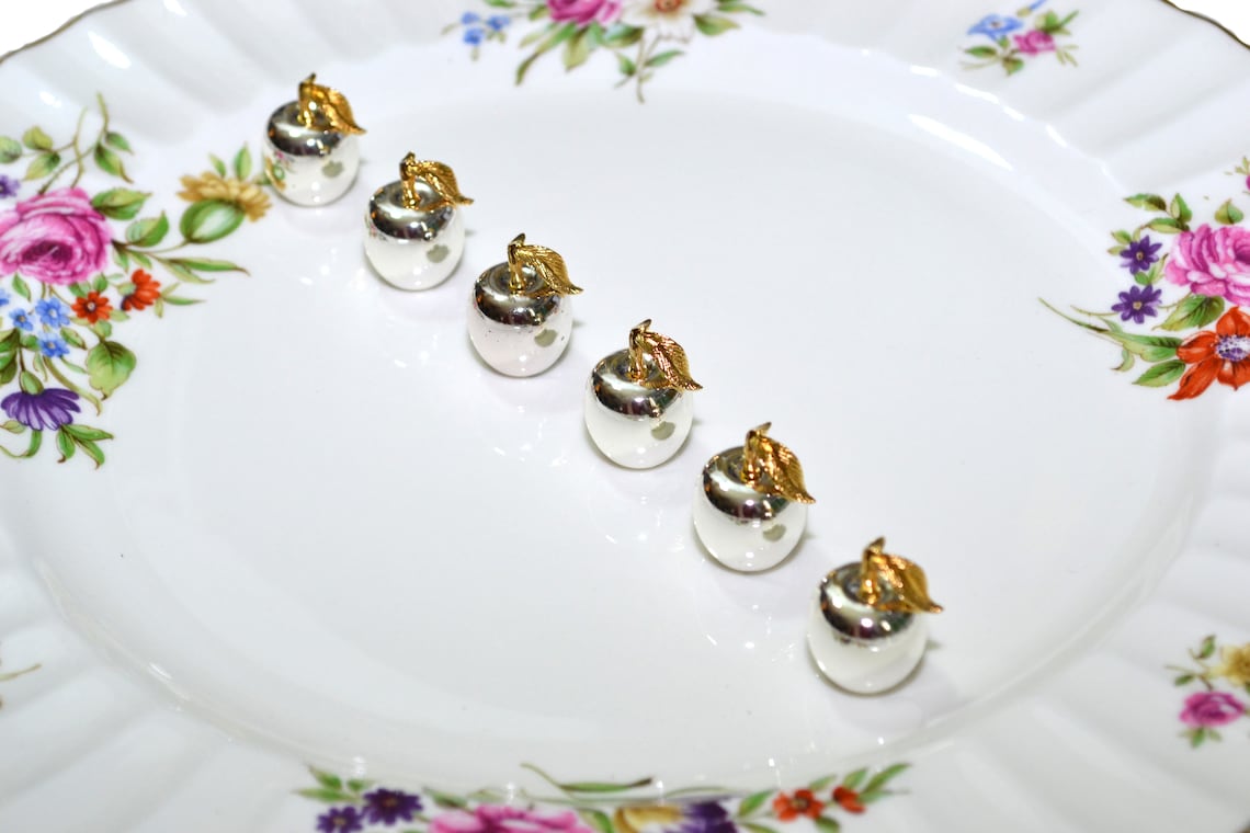 Silver Apple Place Card Holders Apple Place Card Holders Etsy