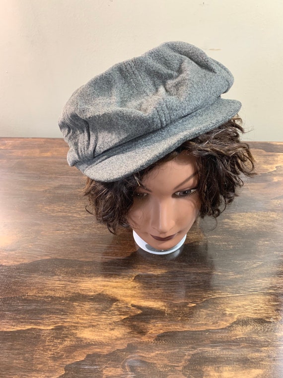 Vintage Gray Newsboy Hat Gray Wool Hat Mens Newsb… - image 3