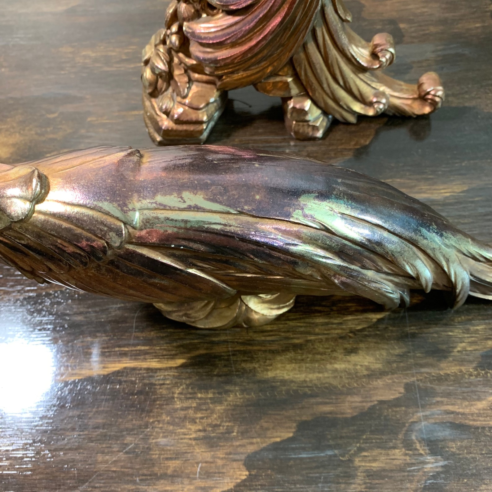 Gold Peacock Statues Gold Gilded Peacocks Gold Syroco Peacocks Etsy