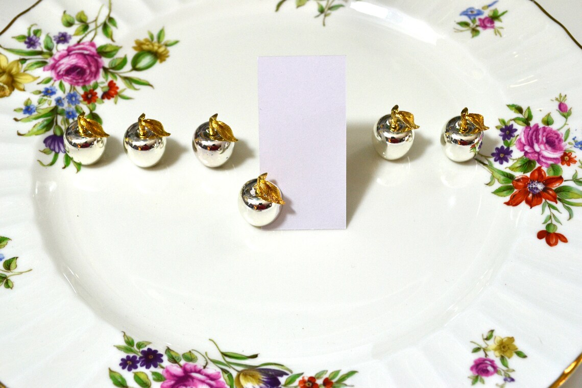 Silver Apple Place Card Holders Apple Place Card Holders Etsy