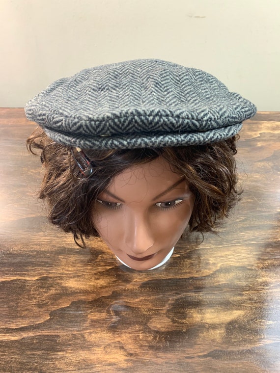 Vintage Gray Newsboy Hat Wool Newsboy Hat Gray Wo… - image 2