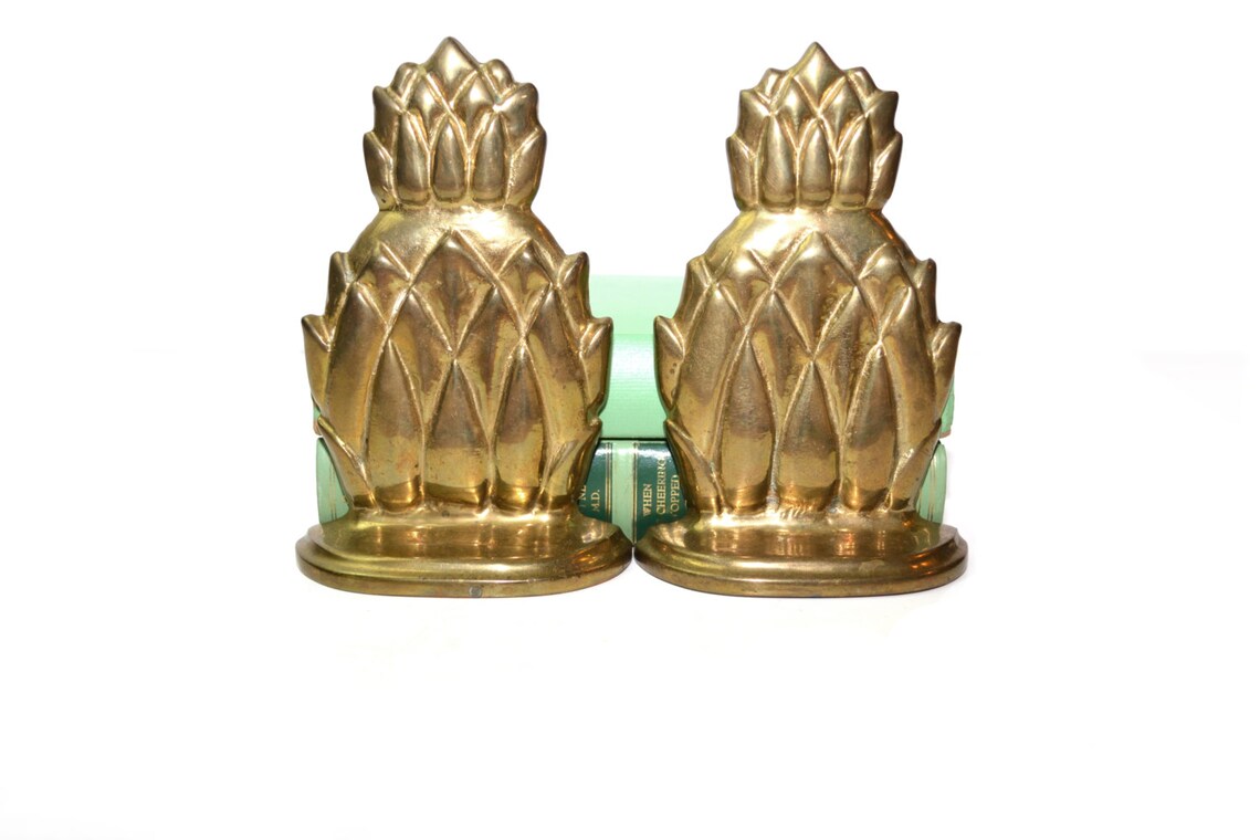 brass pineapple bookends