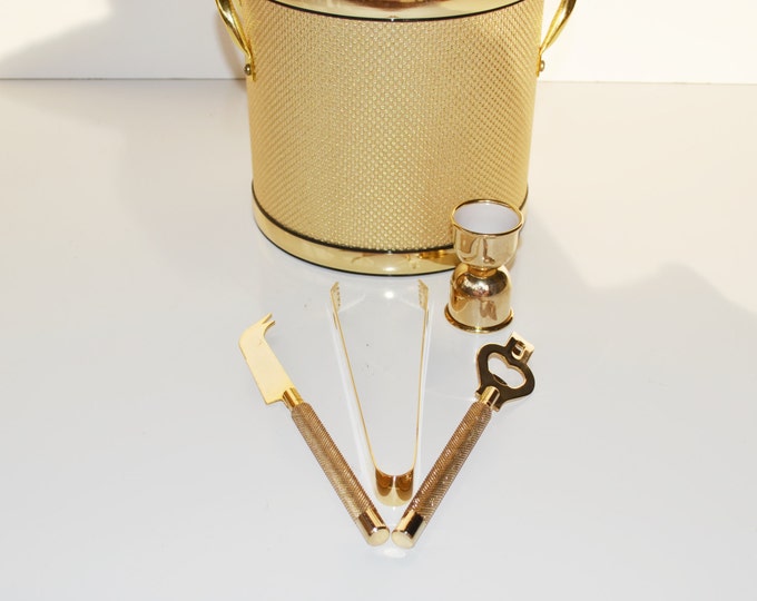 Vintage Gold Bar Utensils Bar Tools Barware Set 4 Piece Set Etsy