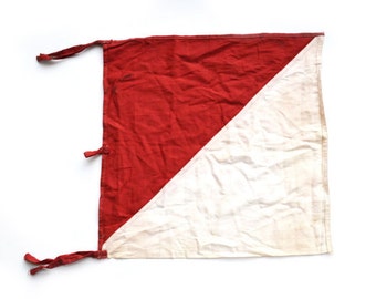 Signal Flag Semaphore Flag WWII Signal Flag Army Signal Flag Red and White Flag