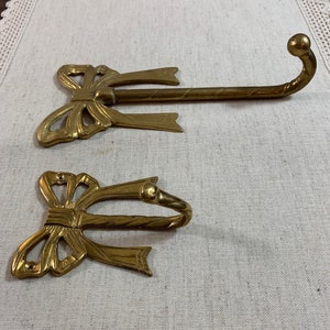 Vintage Brass Bow Hook Bow Wall Hook Gold Bow Hook Bow Organizer Nursery Wall Hook zdjęcie 6