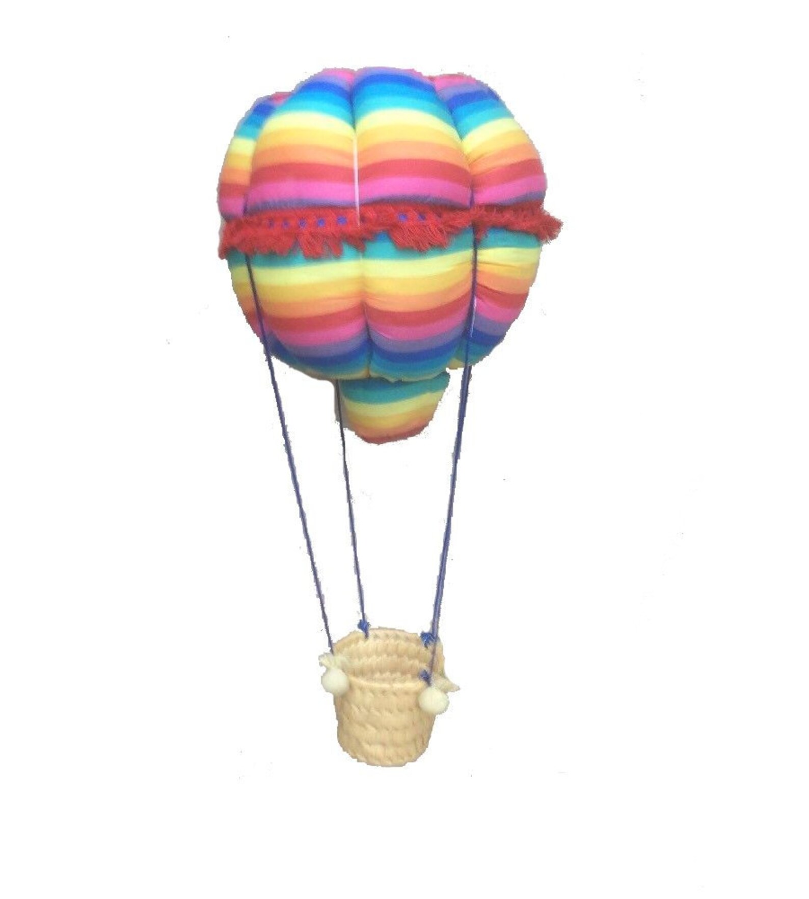 Vintage Rainbow Hot Air Balloon Plush Hot Air Balloon Rainbow Etsy