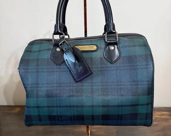 Vintage 1980's Polo Ralph Lauren Blackwatch Plaid Handbag Small