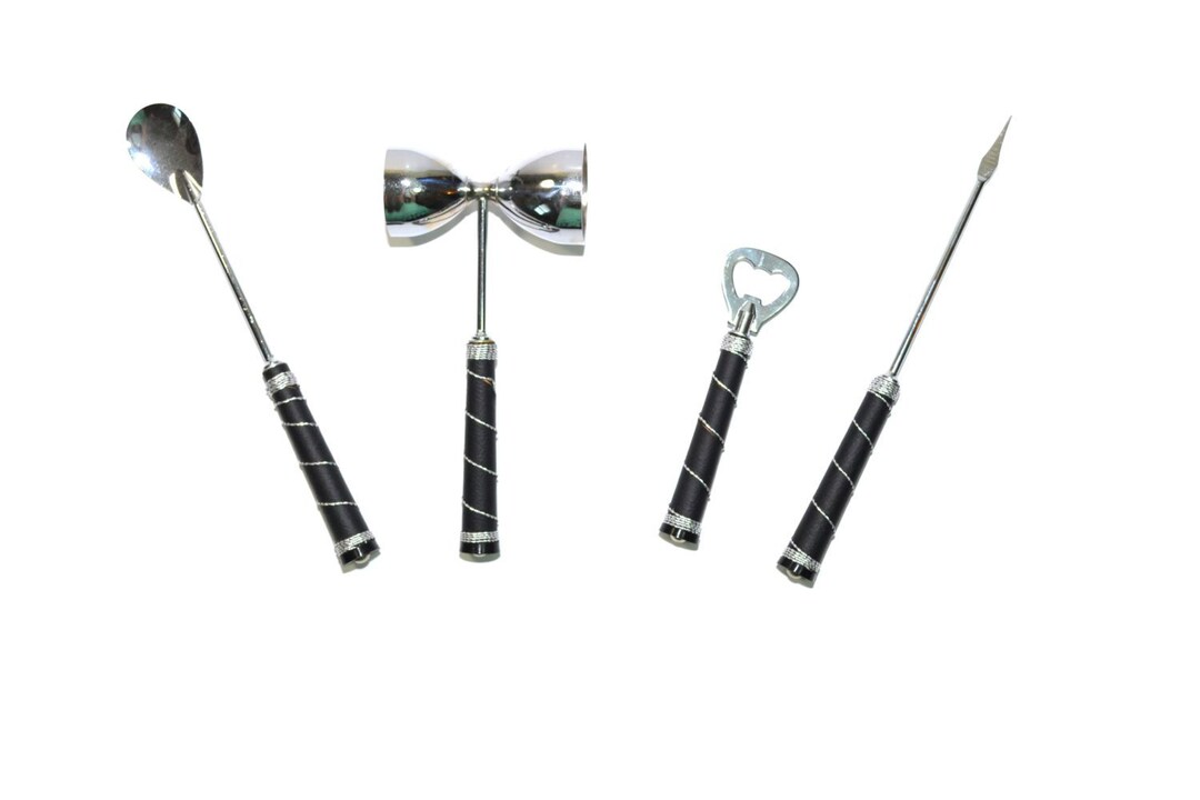 Vintage Equestrian Black Bar Tools Horse Riding Crop Bar Set Swank Barware Set Gifts for Horse
