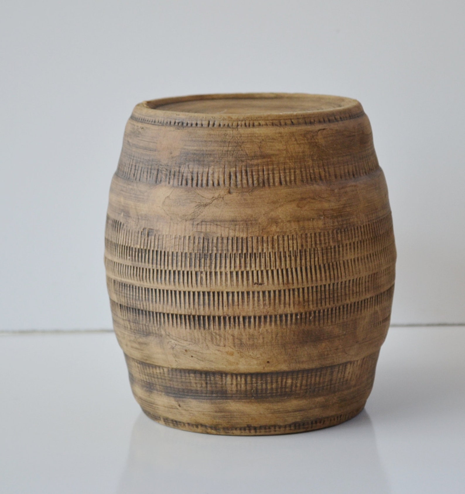 Vintage Stoneware Ceramic Whiskey Barrel Barware great for Etsy