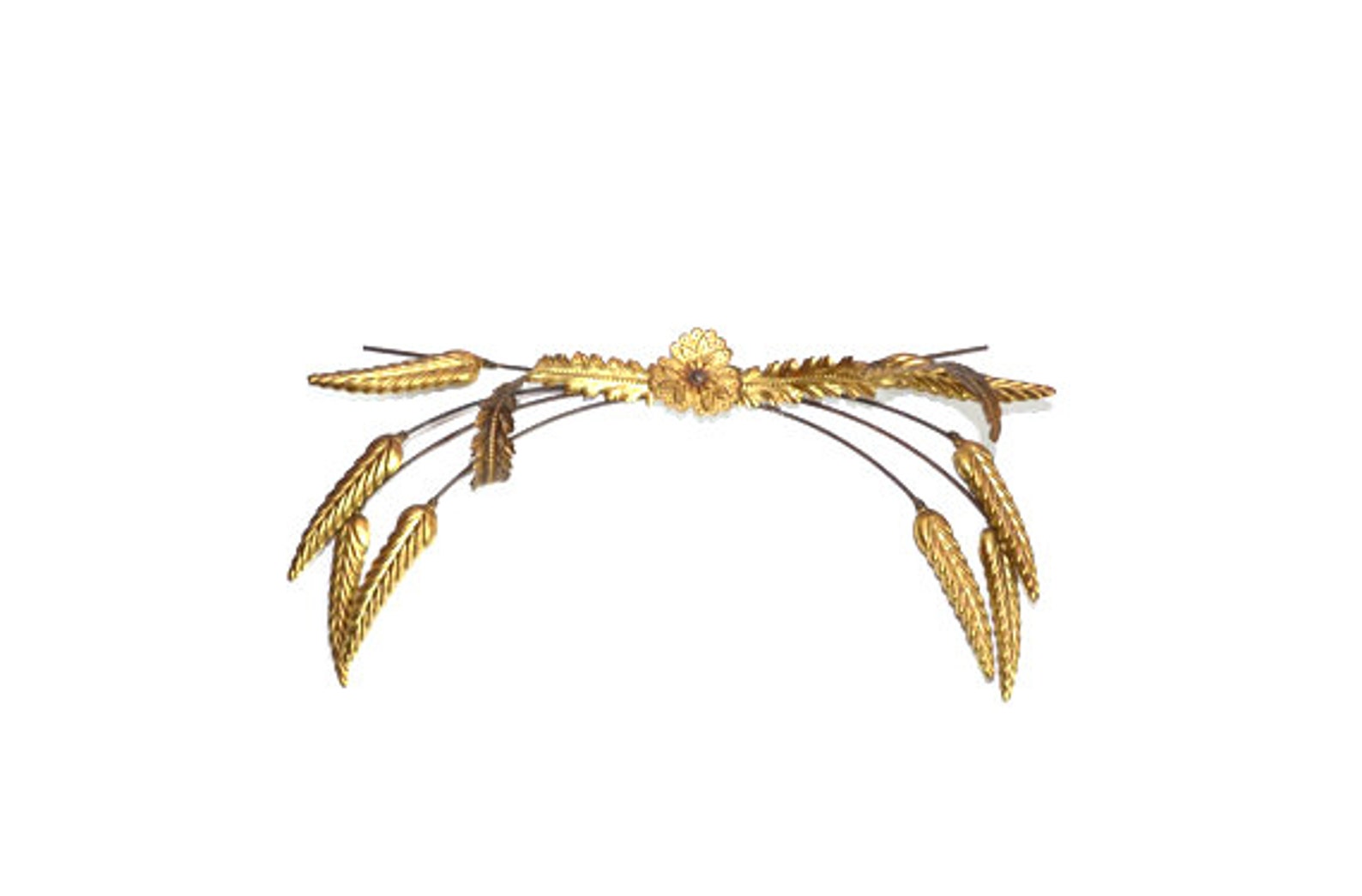 Vintage Brass Wheat Wall Hanging Brass Wheat Sheaf Brass Wheat Swag