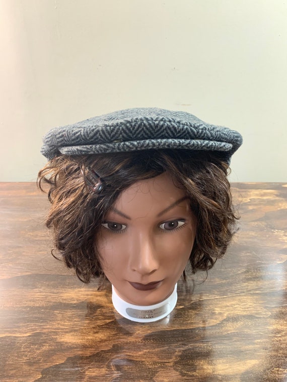 Vintage Gray Newsboy Hat Wool Newsboy Hat Gray Woo