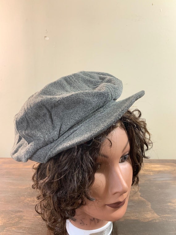 Vintage Gray Newsboy Hat Gray Wool Hat Mens Newsb… - image 1