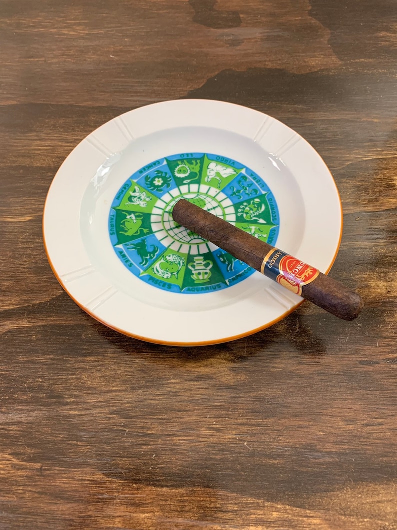 Vintage Ceramic Zodiac Ashtray Astrology Signs Ashtray Green & Etsy