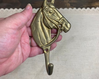 Vintage Brass Horse Coat Hook Horse Wall Hook Brass Horse Towel Hook Farmhouse Decor Ranch Equestrian Decor