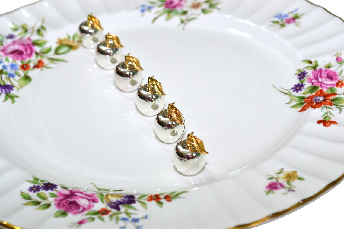 Silver Apple Place Card Holders Apple Place Card Holders Etsy