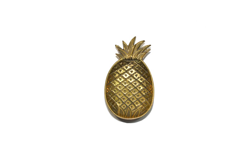 Vintage Brass Mini Pineapple Dish Pineapple Ring Dish Jewelry Dish Gold Pineapple Dish Pineapple Decor image 3