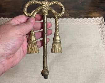 Vintage Brass Bow Hook Bow Wall Hook Gold Bow Hook Bow Organizer Nursery Wall Hook