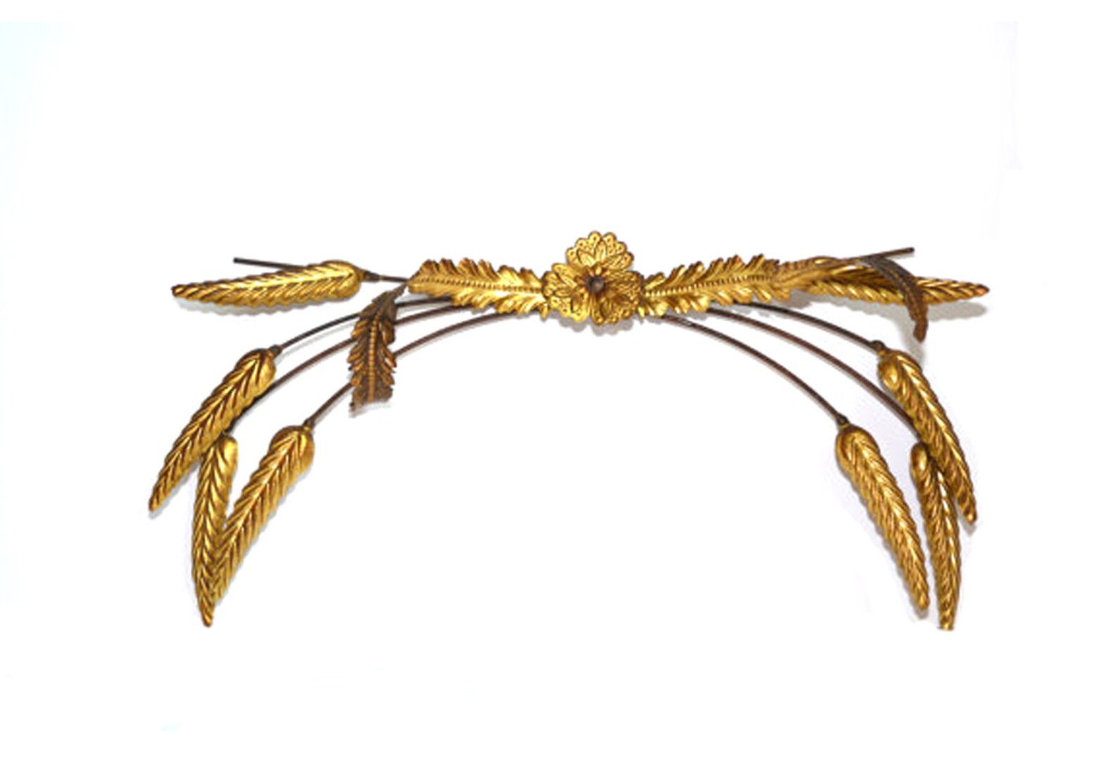 Vintage Brass Wheat Wall Hanging Brass Wheat Sheaf Brass Wheat Swag