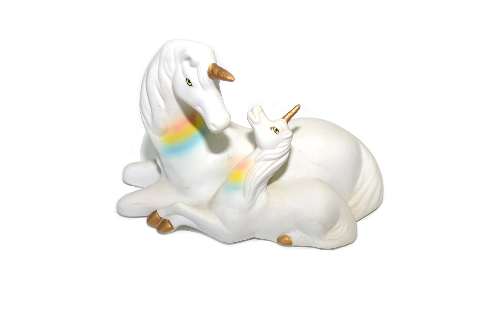 Vintage Rainbow Unicorn Figurine Mother and Baby Unicorn Etsy